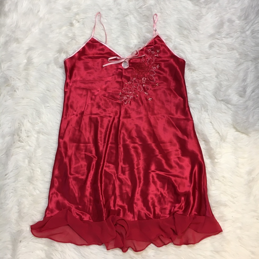 Cherry red slip dress